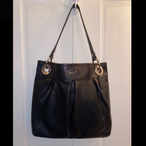 Coach Ashley Black Hippie Leather Crossbody Authentic Handbag Purse